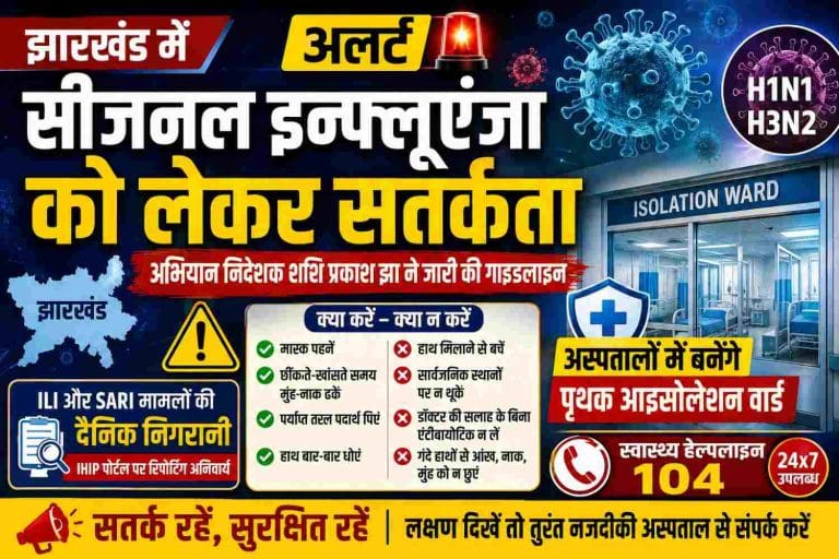 देश में बढ़ते इन्फ्लूएंजा के मामलों के बीच झारखंड में हाई अलर्ट, अस्पतालों में बनेंगे स्पेशल आइसोलेशन वार्ड